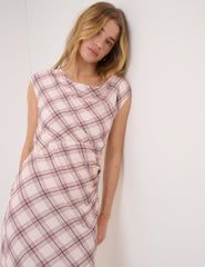 Pink Check Jessica Midi Dress