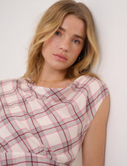 Pink Check Jessica Midi Dress