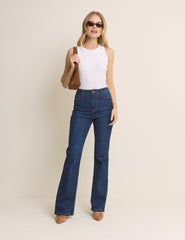Dark Blue High Rise Mayfair Bootcut Jeans