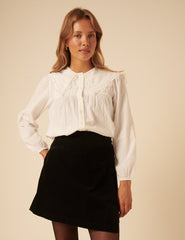 Black Asymmetrical Mini Skirt