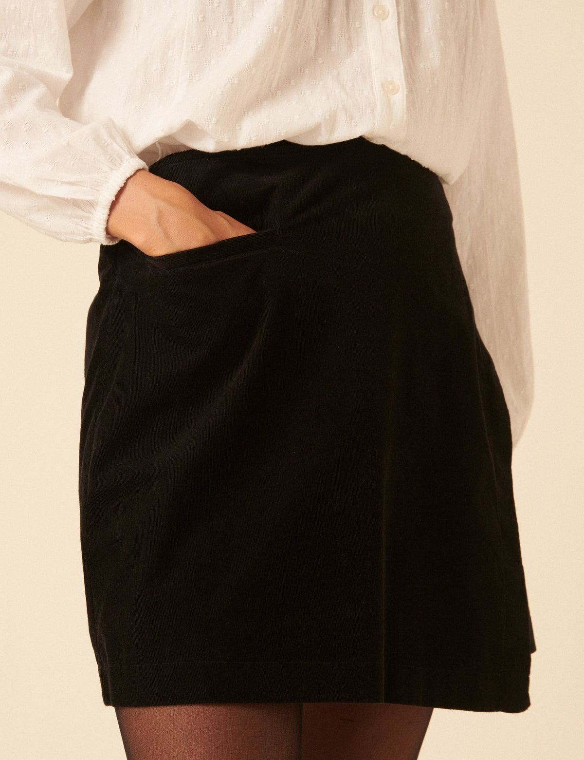 Black Asymmetrical Mini Skirt