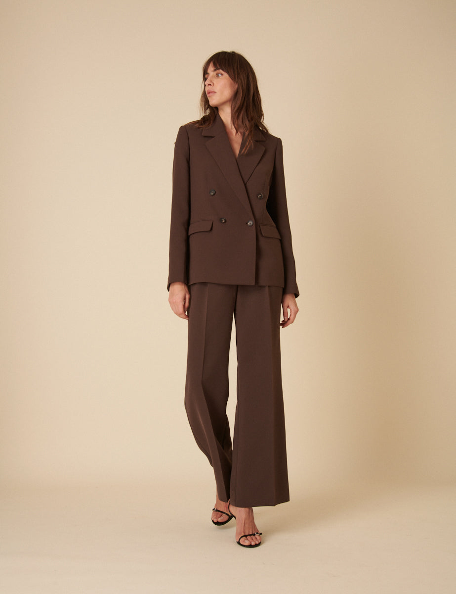 Brown Double Breasted Blazer