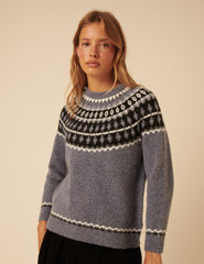 Blue Fair Isle Knitted Jumper