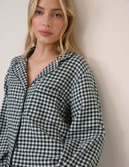 Forest Green Check Pyjama Top