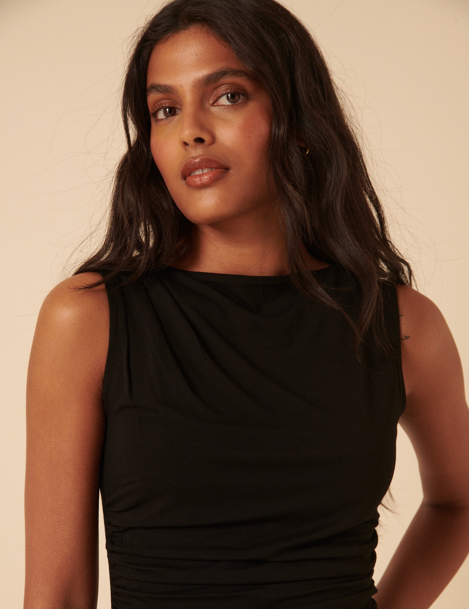 Black Ruched Top