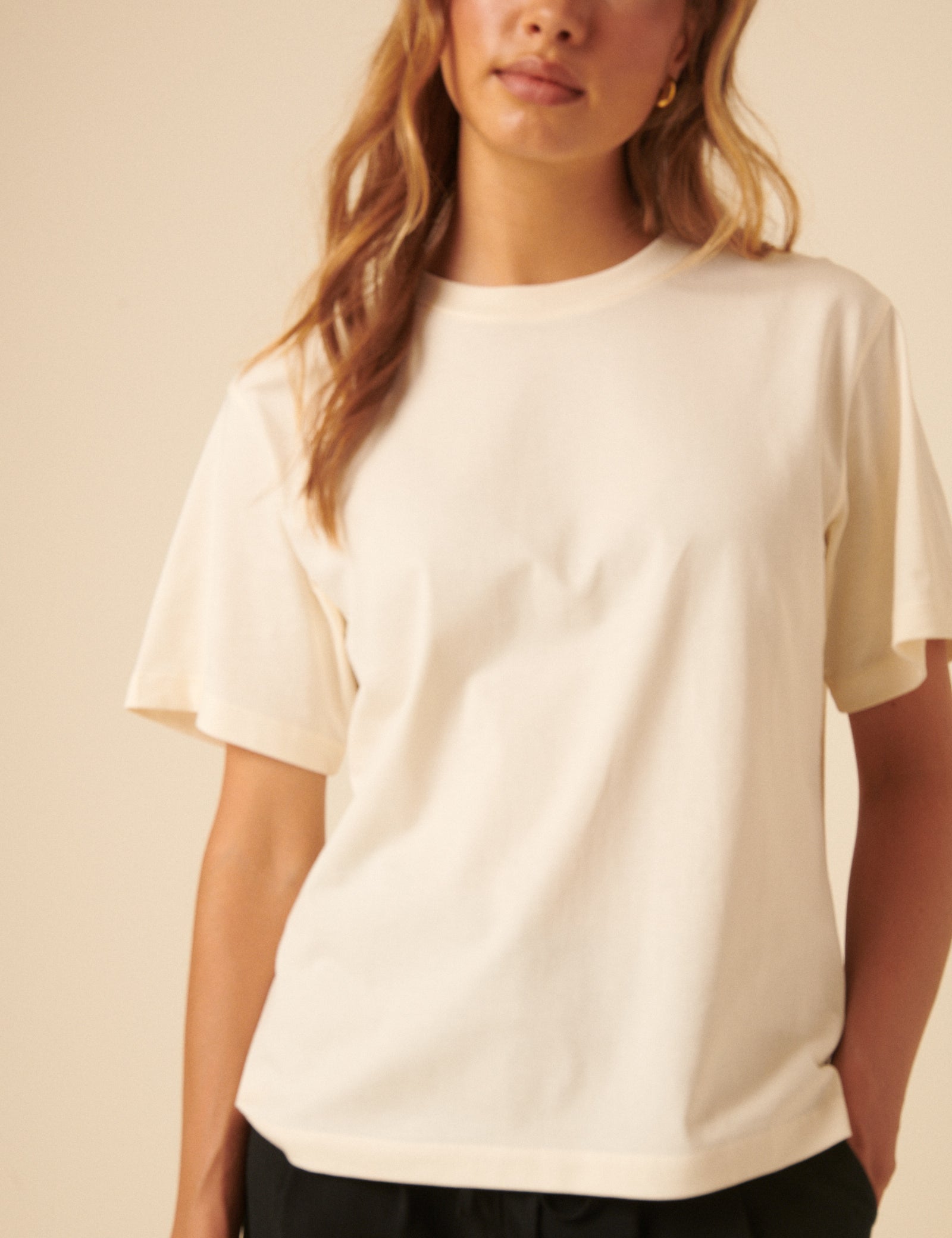 Ivory Boxy Fit T-Shirt