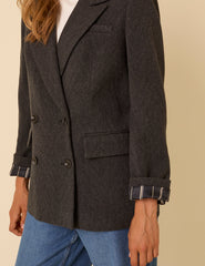 Grey Double Breasted Blazer