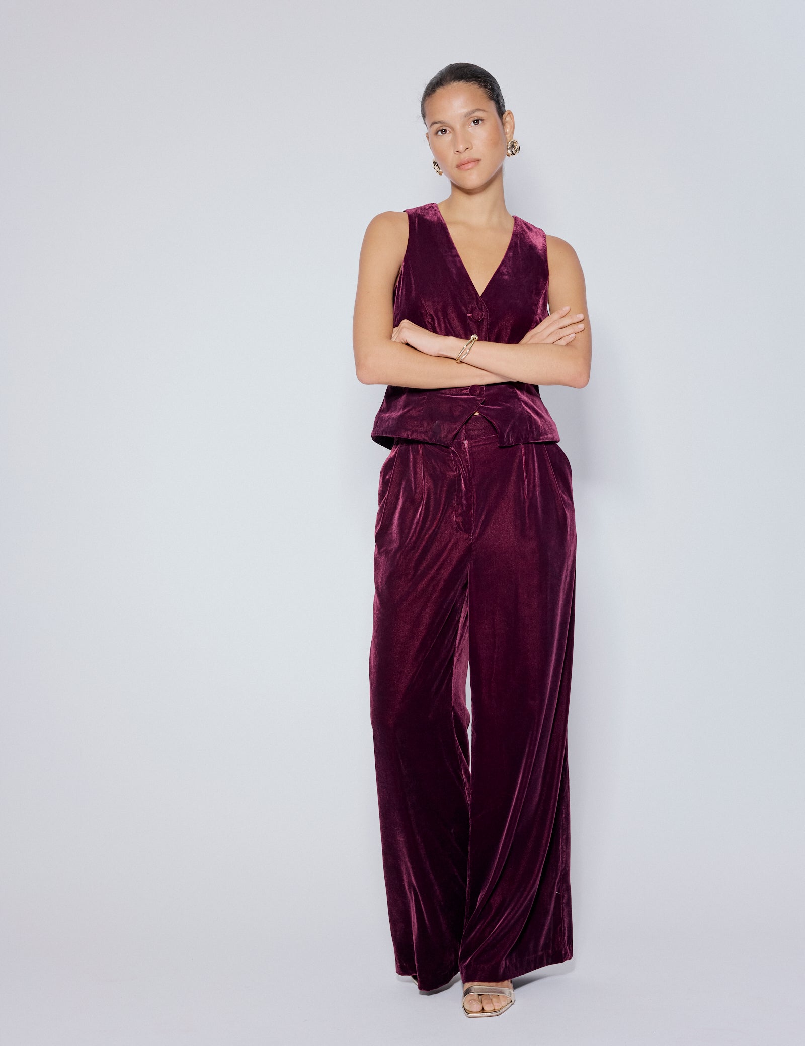 Burgundy Velvet Waistcoat